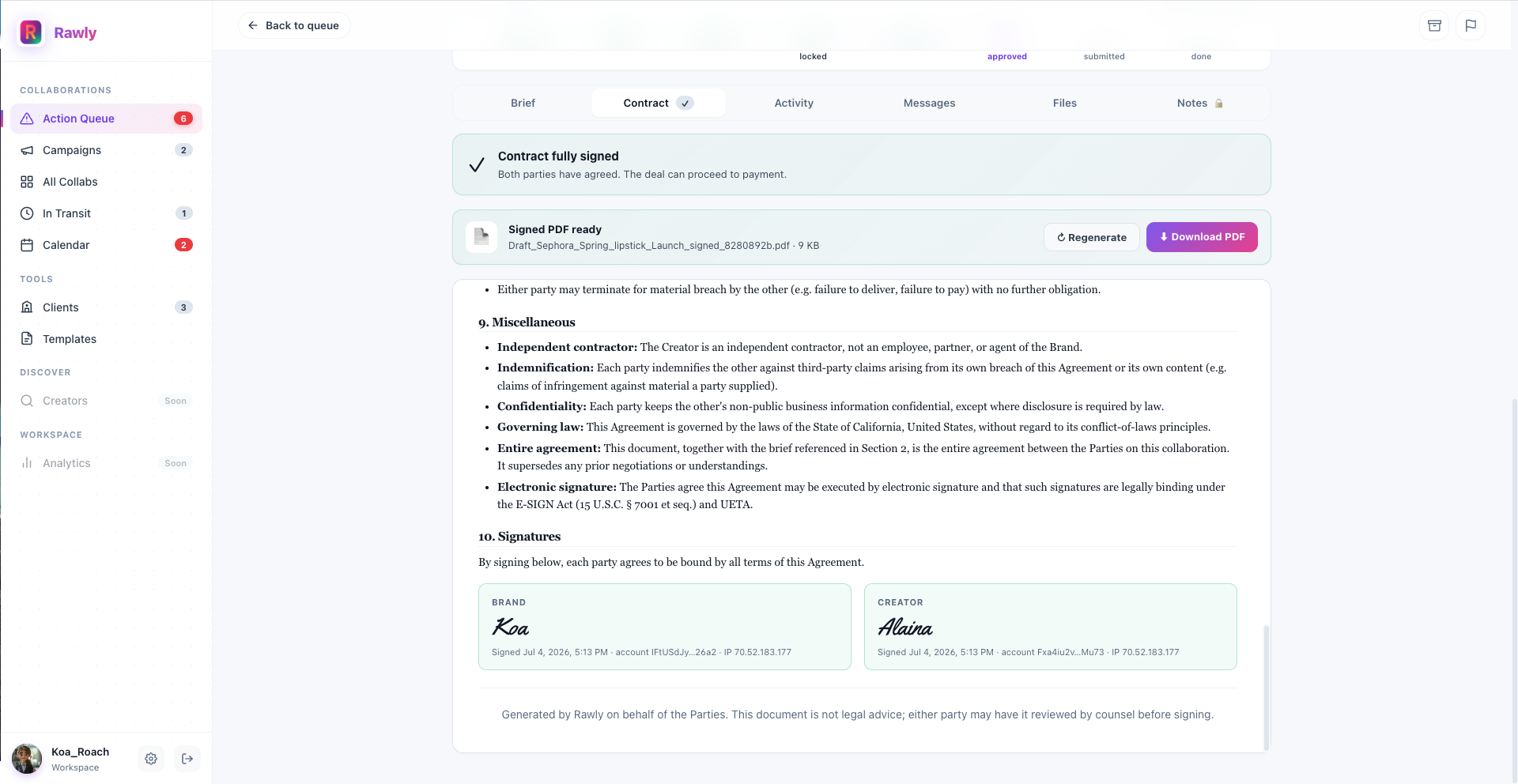 Contracts & Usage Rights